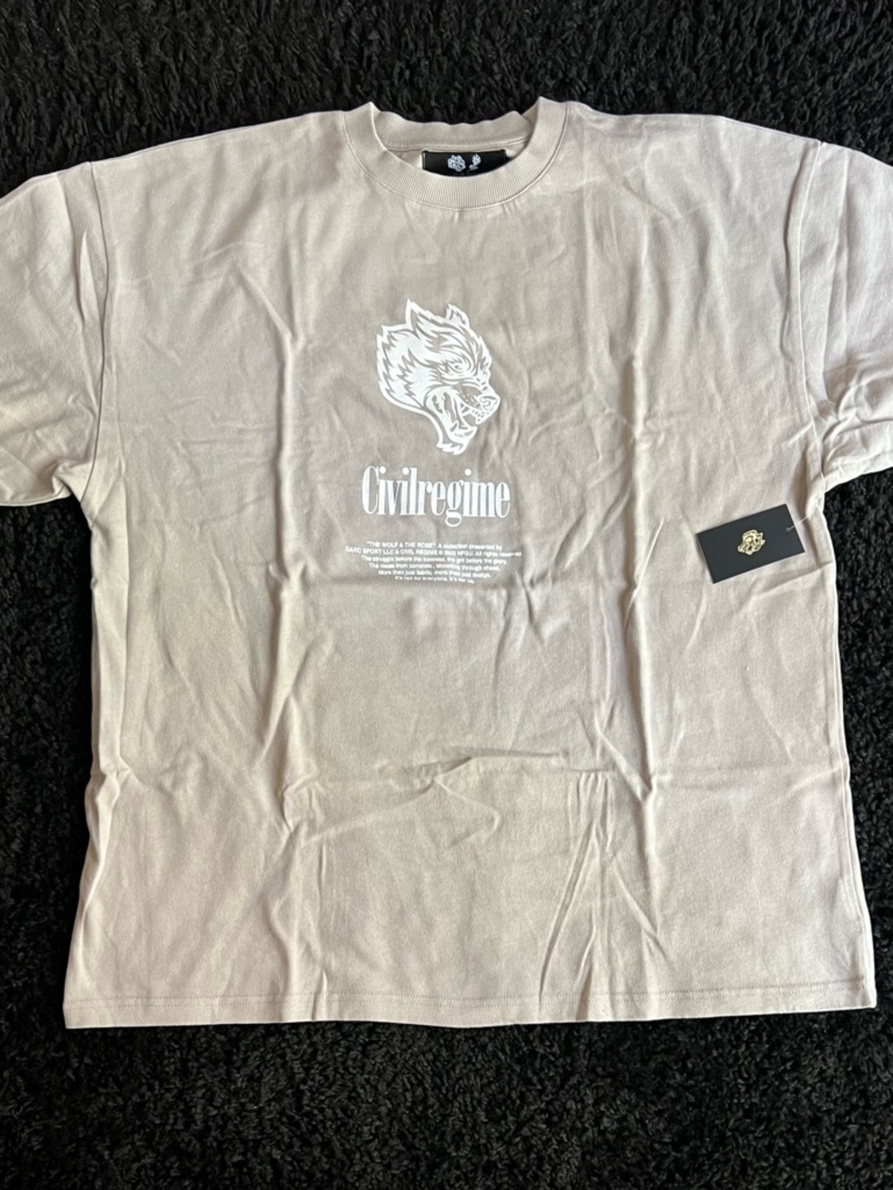Civil Regime x Darc Sport Wolf Logo Graphic Tee in Light Taupe